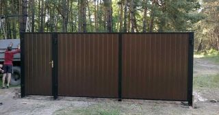 Купить распашные ворота из профнастила Мирный, цена от 2715 руб.